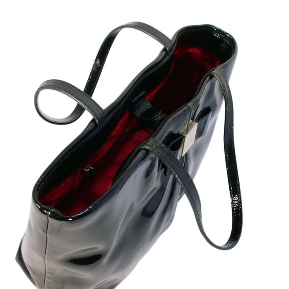 KATE SPADE Veranda Place Evie $268 Patent Leather Bow Tote Bag - Picture 7 of 12